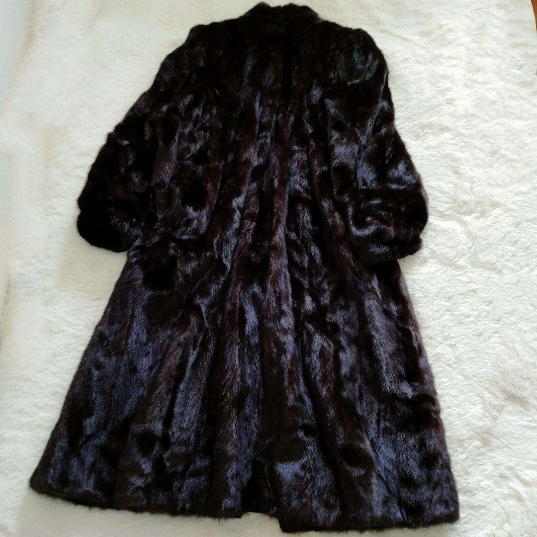 ミンクロングコート　ダークブラウン　サイズ13