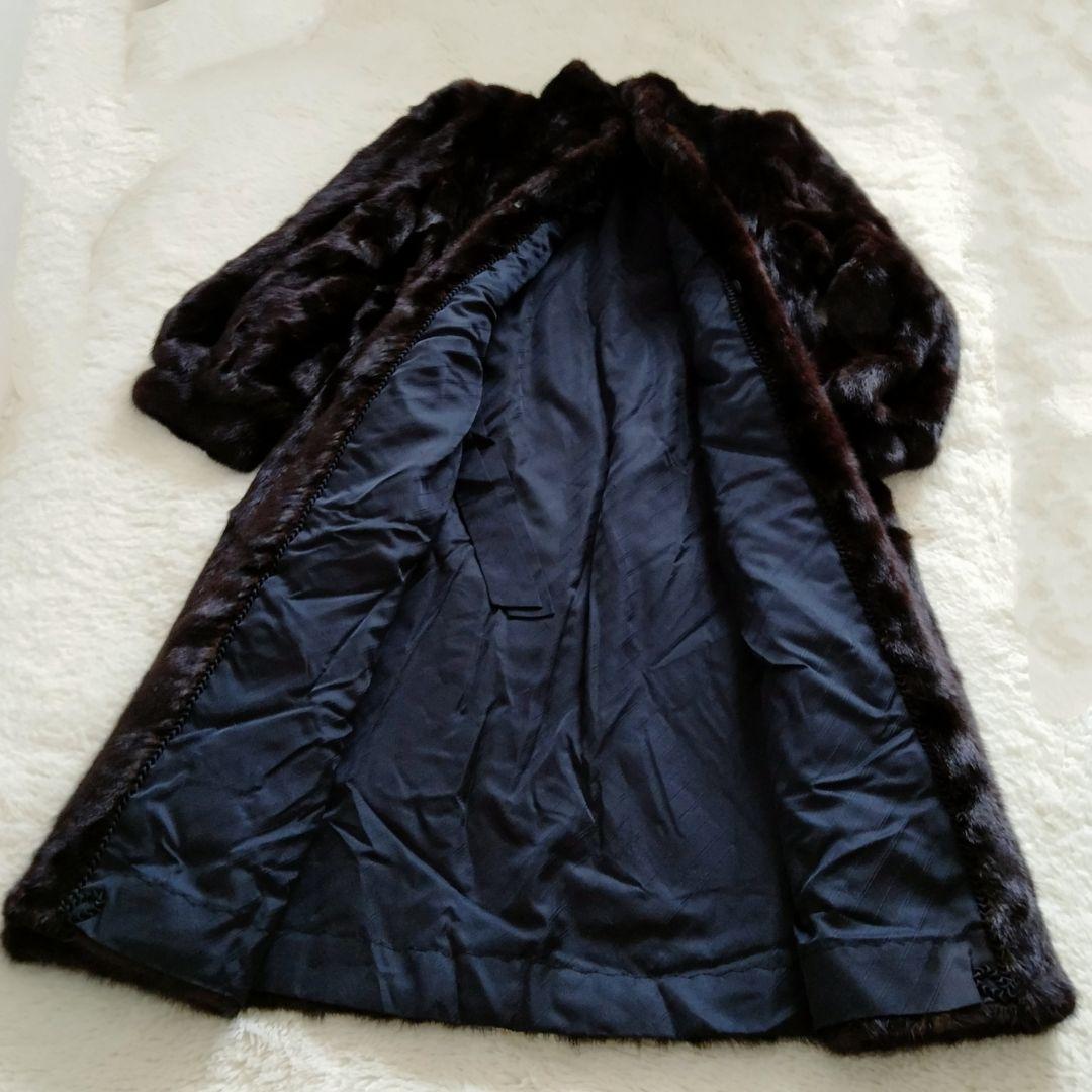 ミンクロングコート　ダークブラウン　サイズ13