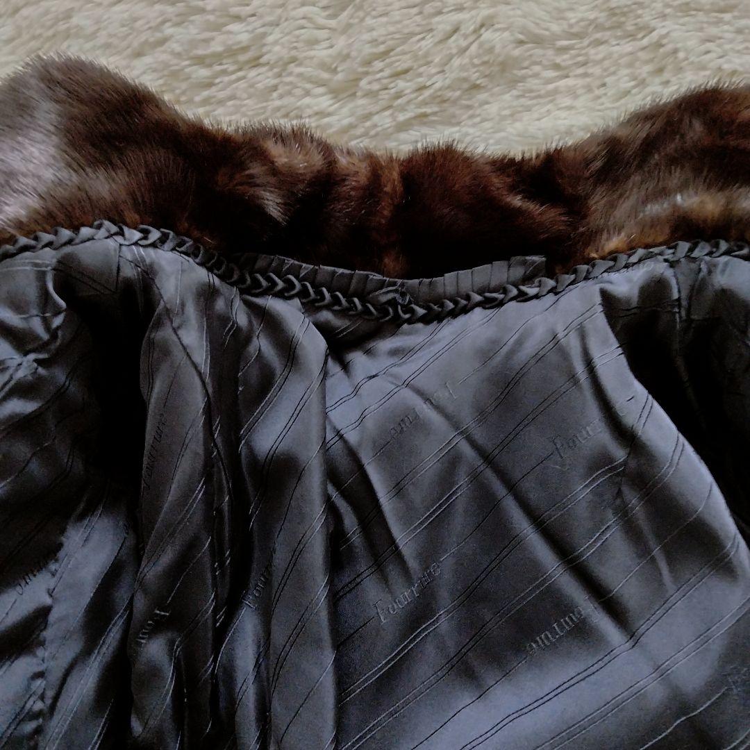 ミンクロングコート　ダークブラウン　サイズ13