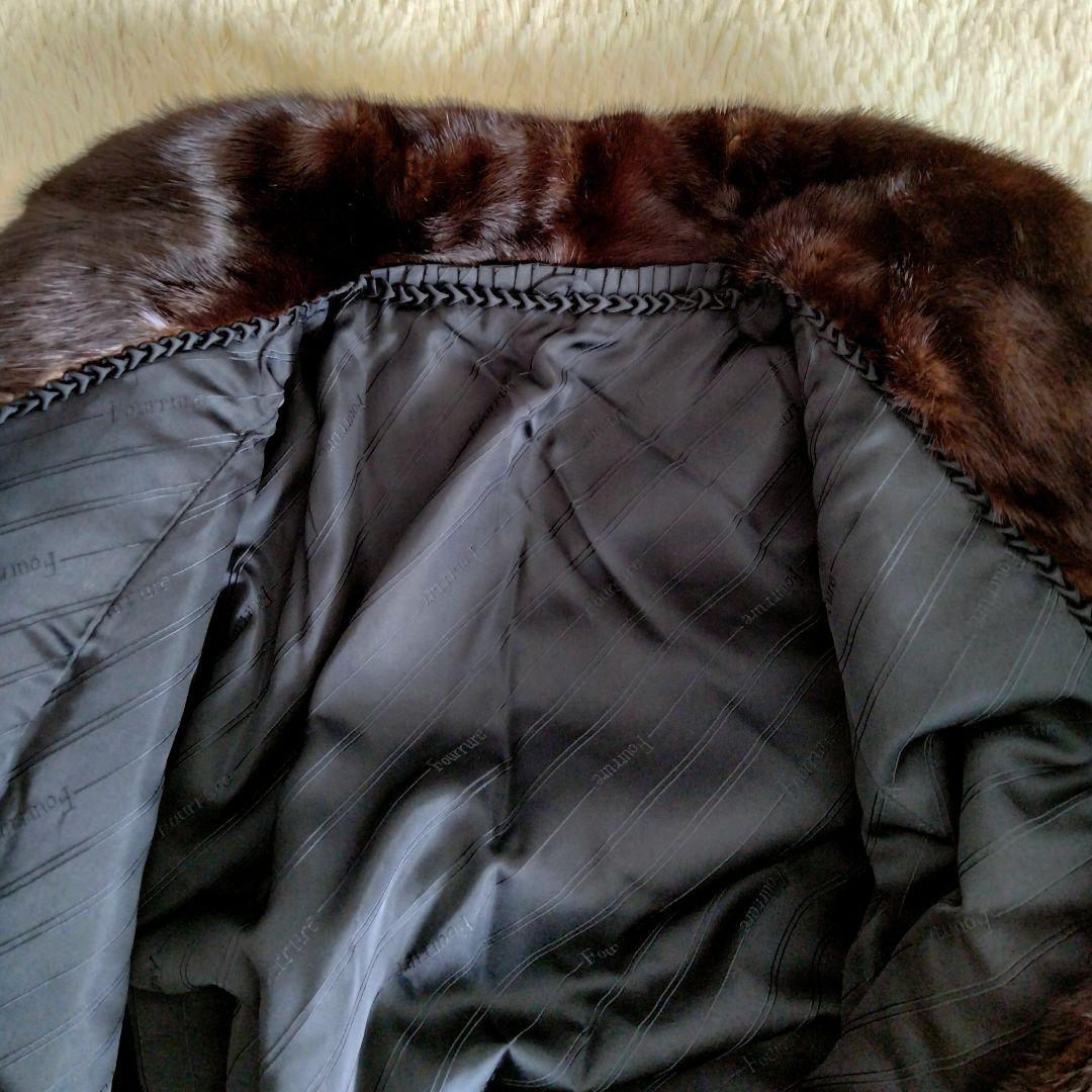 ミンクロングコート　ダークブラウン　サイズ13