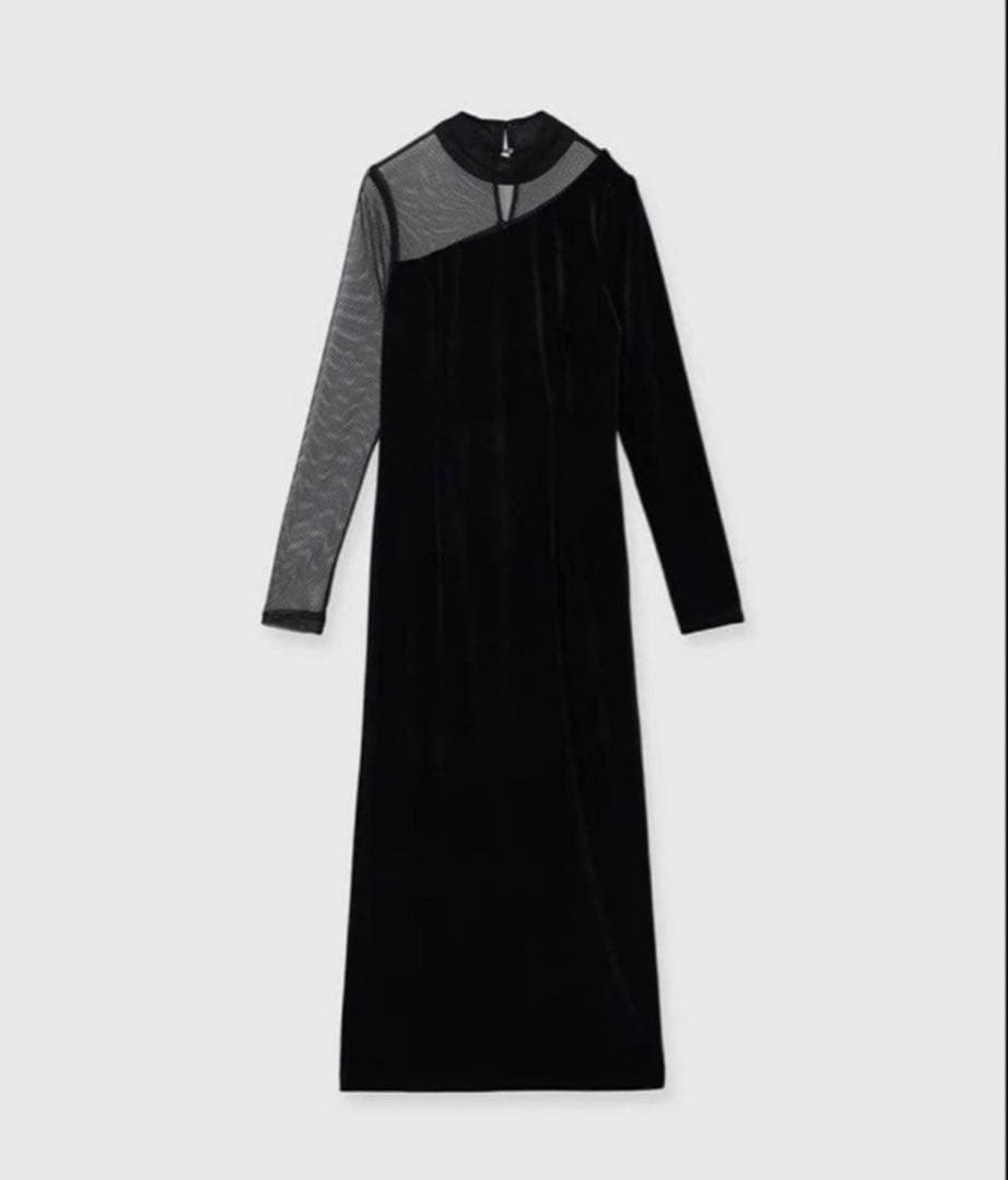 【anuans】シアーコンビタイトワンピース