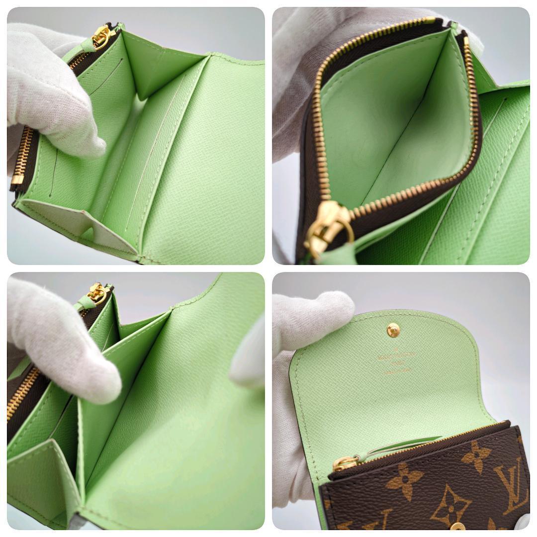 【極美品】ルイヴィトン モノグラム ポルトモネ ロザリ グリーン 鑑定画像有