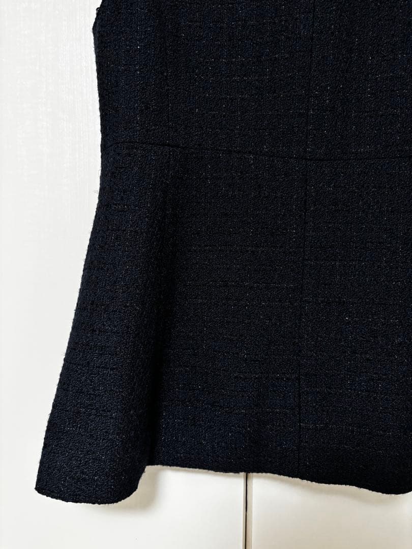 any SIS ツイード ペプラム ジレ ネイビー セレモニー ベスト