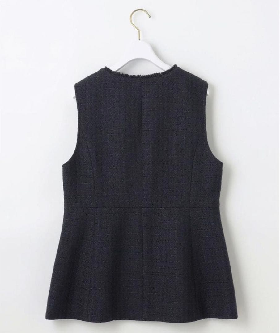 any SIS ツイード ペプラム ジレ ネイビー セレモニー ベスト