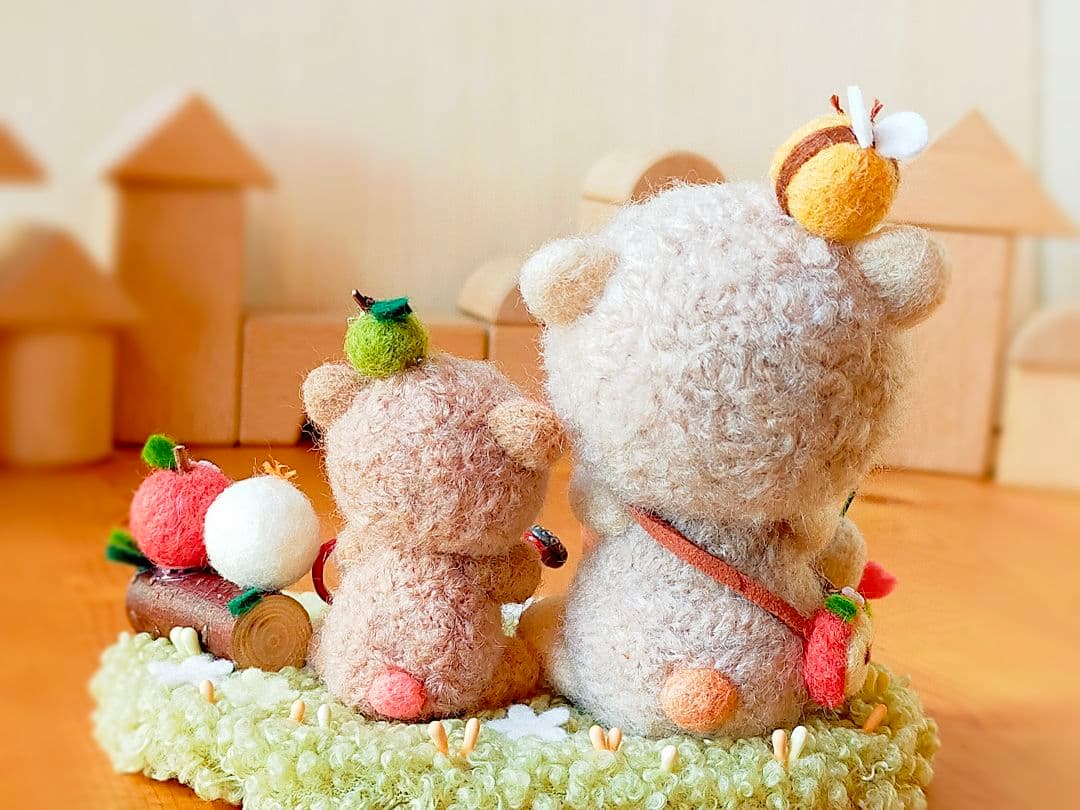 ✿羊毛フェルト✿くま✿種を植えました✿