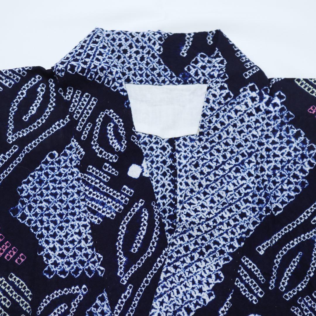 新古品◆有松鳴海絞り◆花模様◆木綿◆浴衣