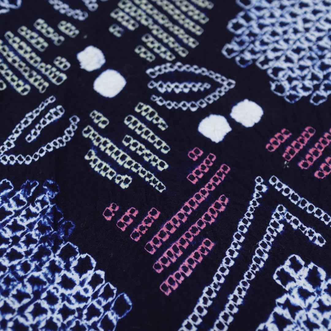 新古品◆有松鳴海絞り◆花模様◆木綿◆浴衣