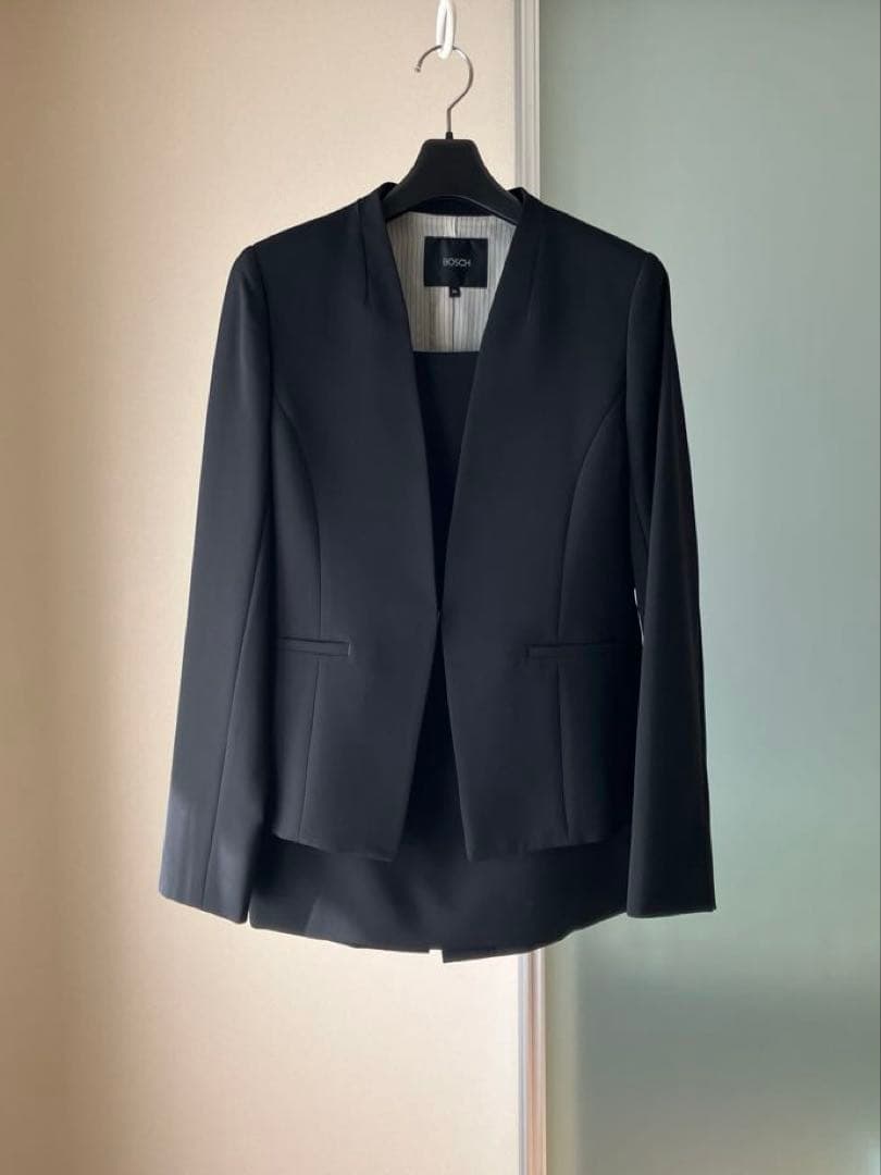 ★美品★ BOSCH セットアップスーツ ブラック ノーカラー サイズ36