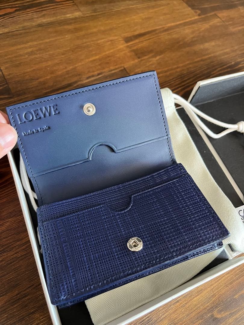LOEWE ネイビー レザー 名刺入れ