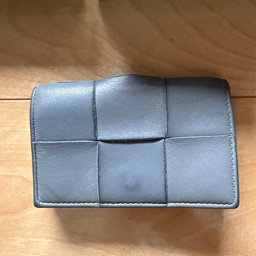 BOTTEGA VENETA グレー レザーパッチワーク名刺入れ　カード