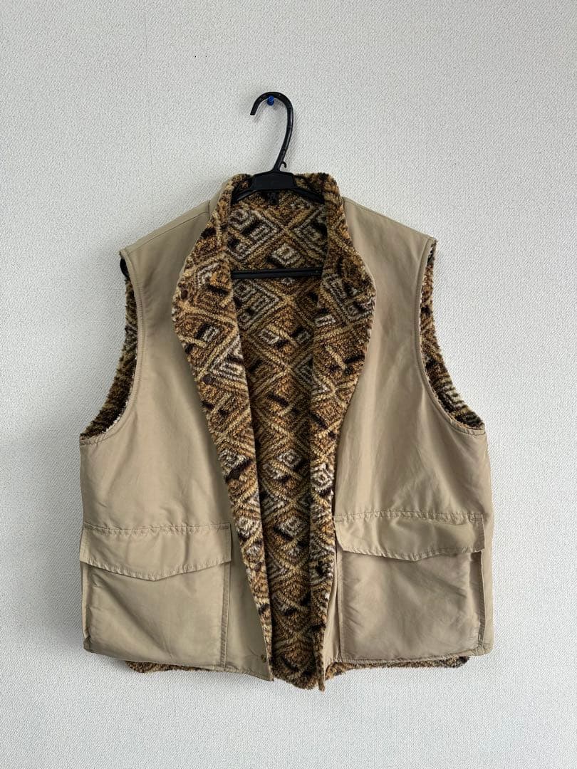 ok Slow リバーシブルベスト ベージュ