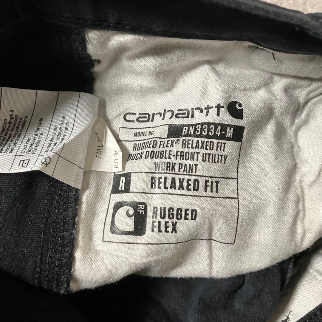 Carharttダブルニー30×30BN3334カーハートブラックワークパンツ黒