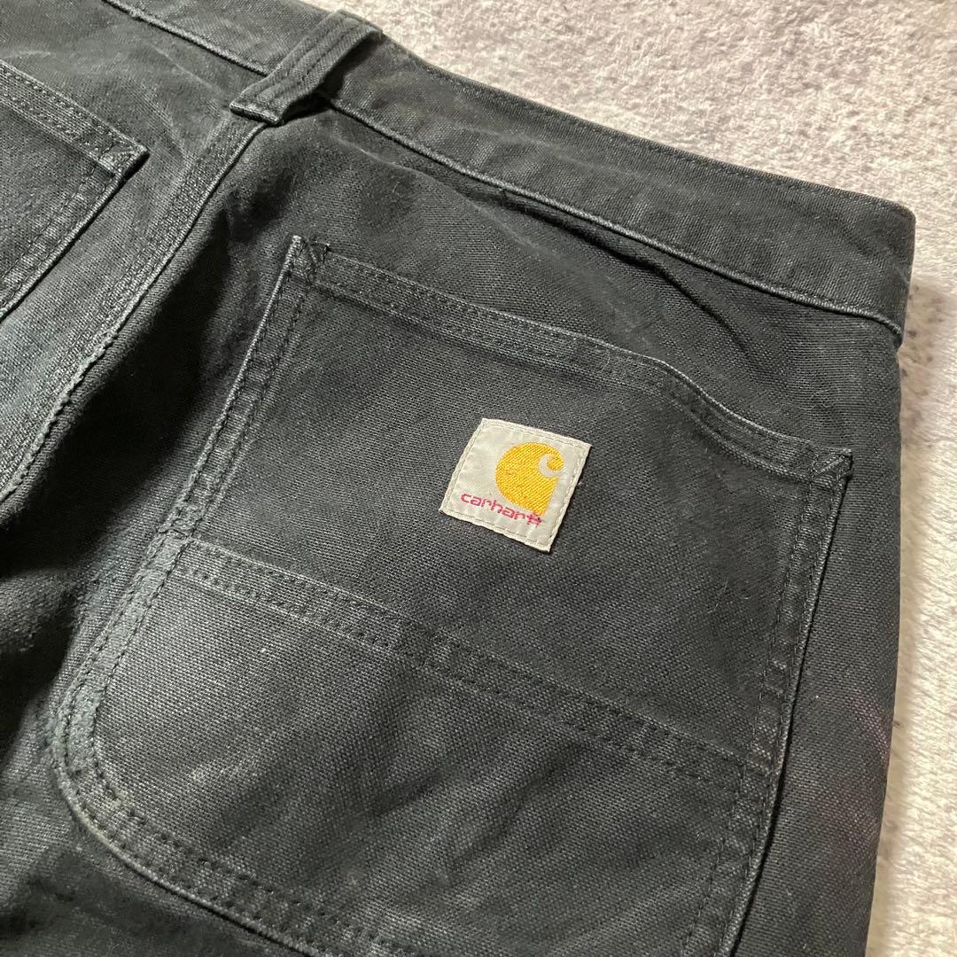 Carharttダブルニー30×30BN3334カーハートブラックワークパンツ黒