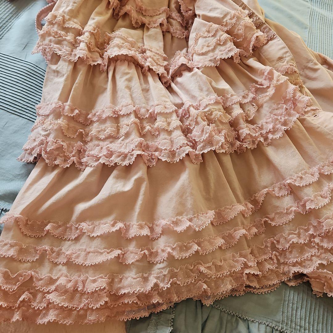 ★ピンクハウス★❤️阪神限定被せ段々ミディワンピース✨ピンク✨綿ローン