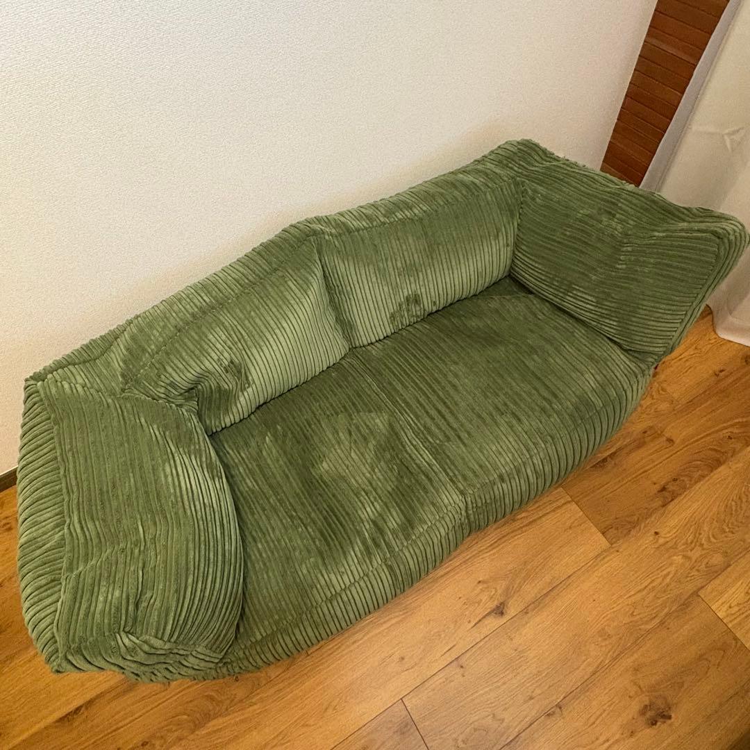 Lounge Pug 2人掛け コーデュロイ ソファ オリーブグリーン