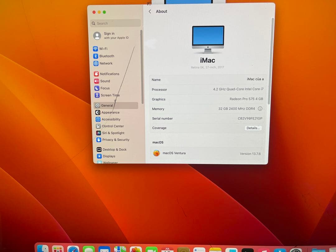 Apple iMac 27インチ (2017) 32GB ジャンク