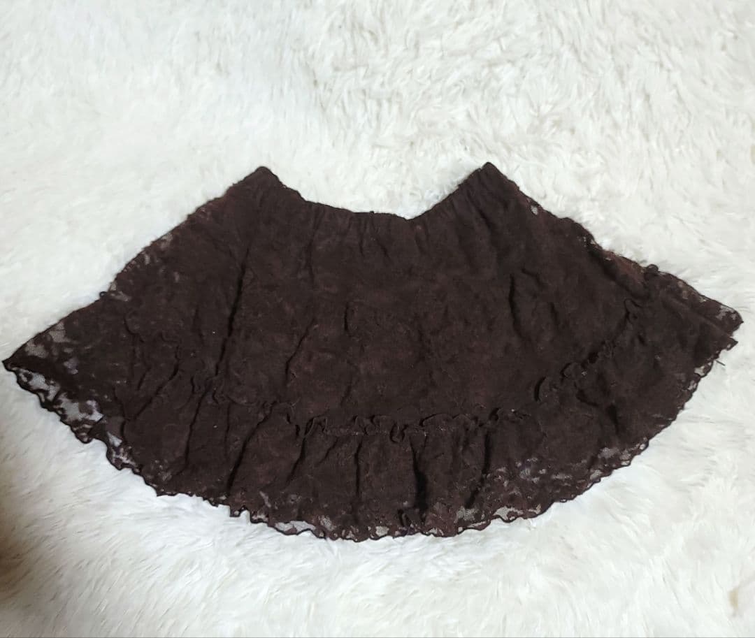 00s 希少 LIZLISA 起毛ブラウン パワネ ティアードフリル ミニスカ