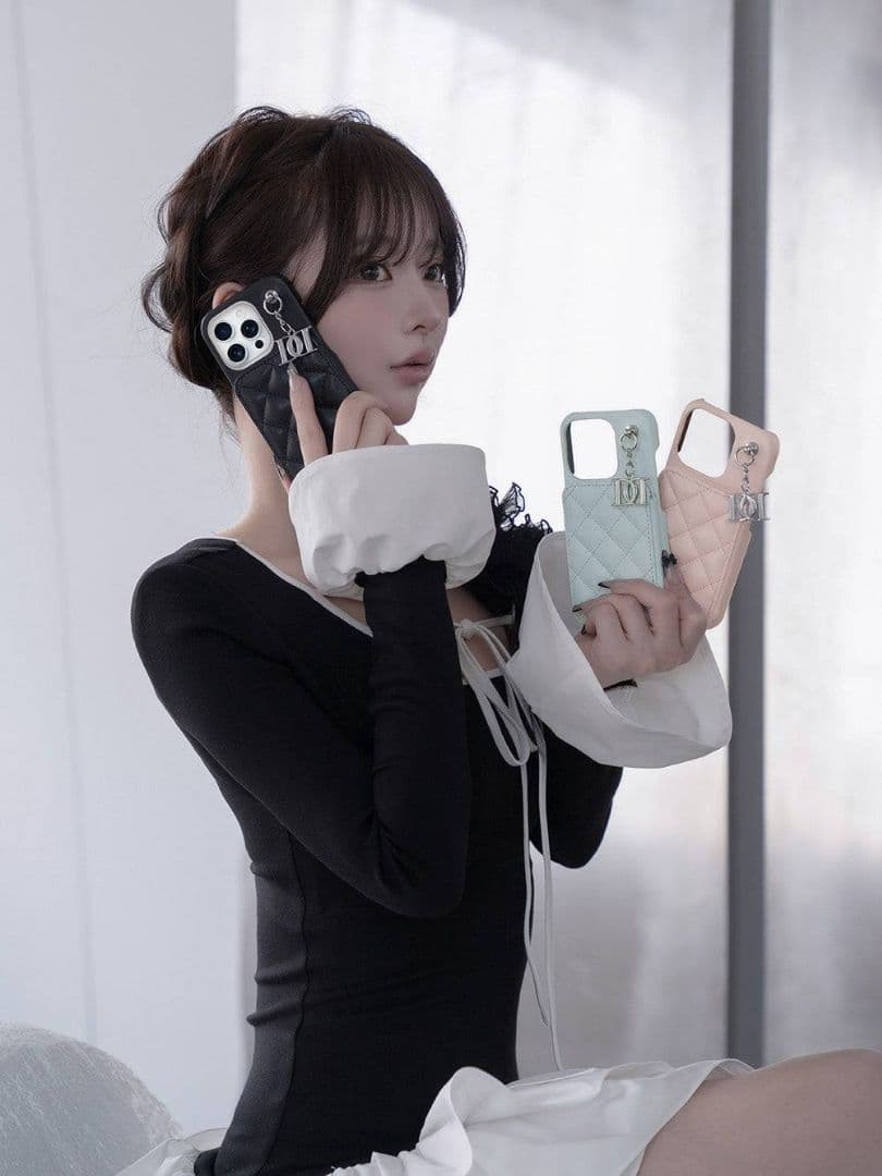 キルティングミラーDDチャームiPhoneケース ダーリッチ