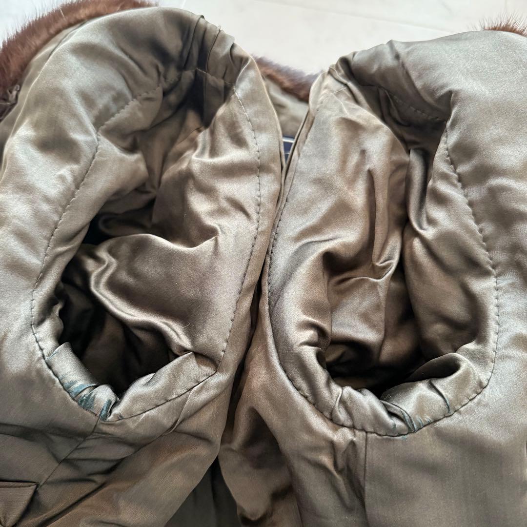 人気デザイン横段◎ミンク ファーコート リアルファー 毛皮 フレア なめし柔らか