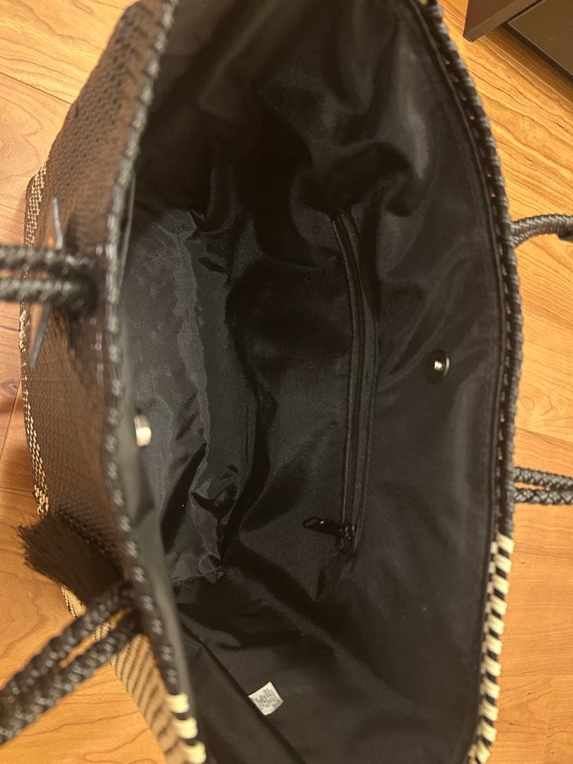 WOVEN 黒白チェック トートバッグ