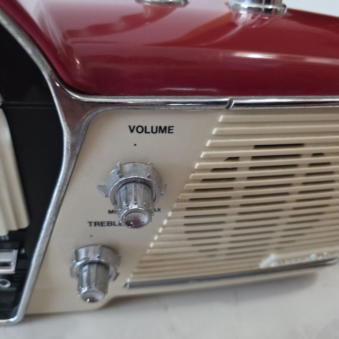 アンティーク1996年製☆レトロ ラジオカセットプレーヤー 赤クリーム