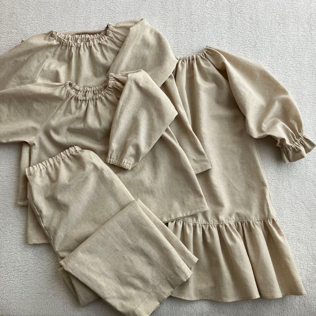 小児3点セット　長袖ワンピース　長袖ブラウス　長袖ブラウス&長パンツセットアップ