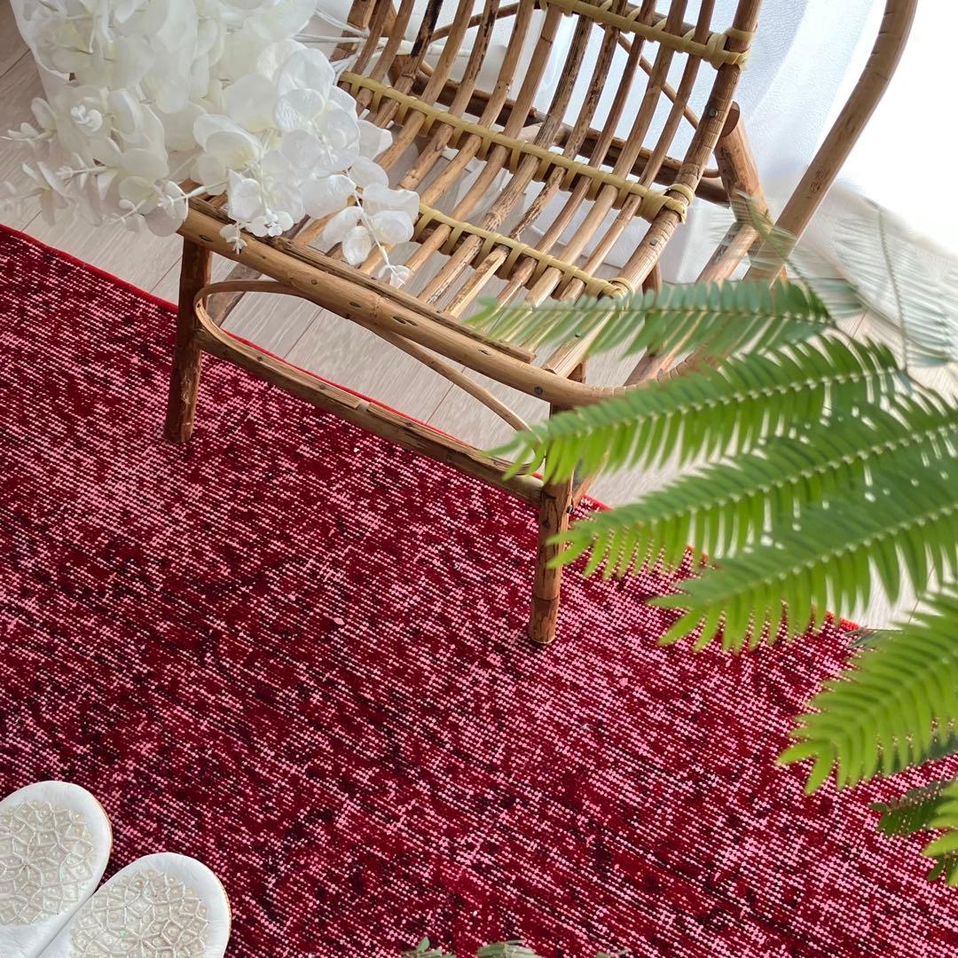 オーバーダイ✳︎50×210✳︎クリスマスレッド　ロング　トルコヴィンテージラグ