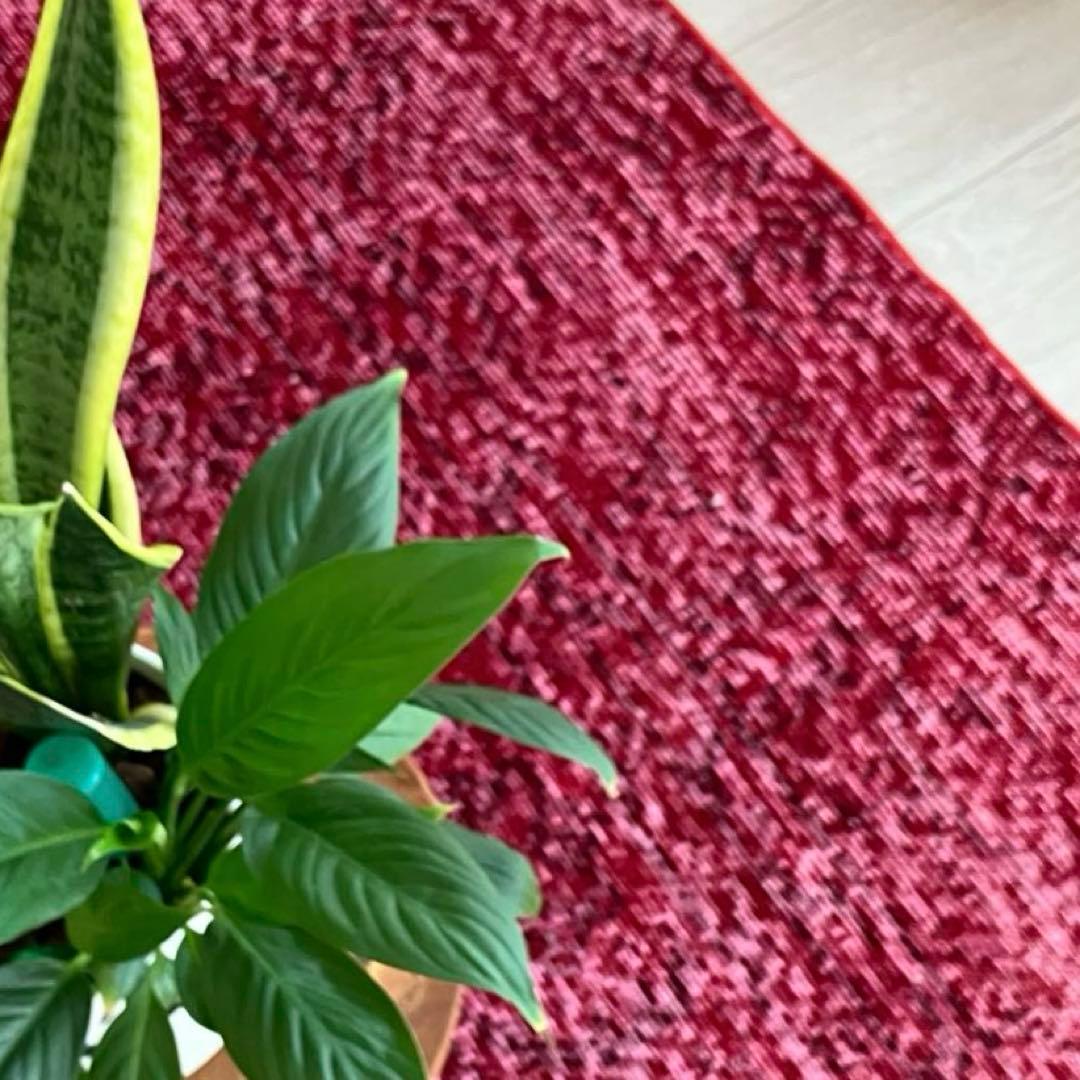 オーバーダイ✳︎50×210✳︎クリスマスレッド　ロング　トルコヴィンテージラグ