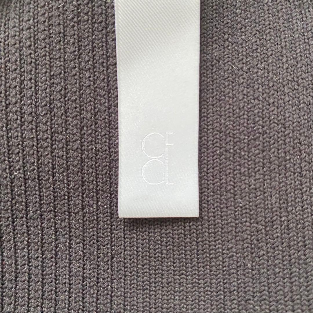 【希少】CFCL チュニック　スクエアネック　フレア　ノースリーブ　ブラック