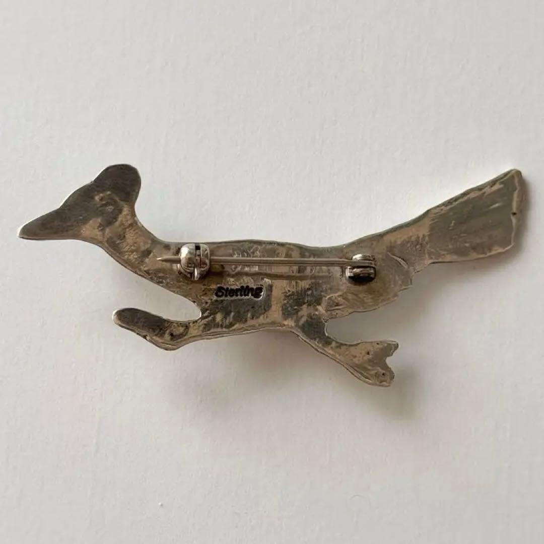 60s ビンテージ ナバホ ターコイズ ロードランナー シルバー ピン ブローチ