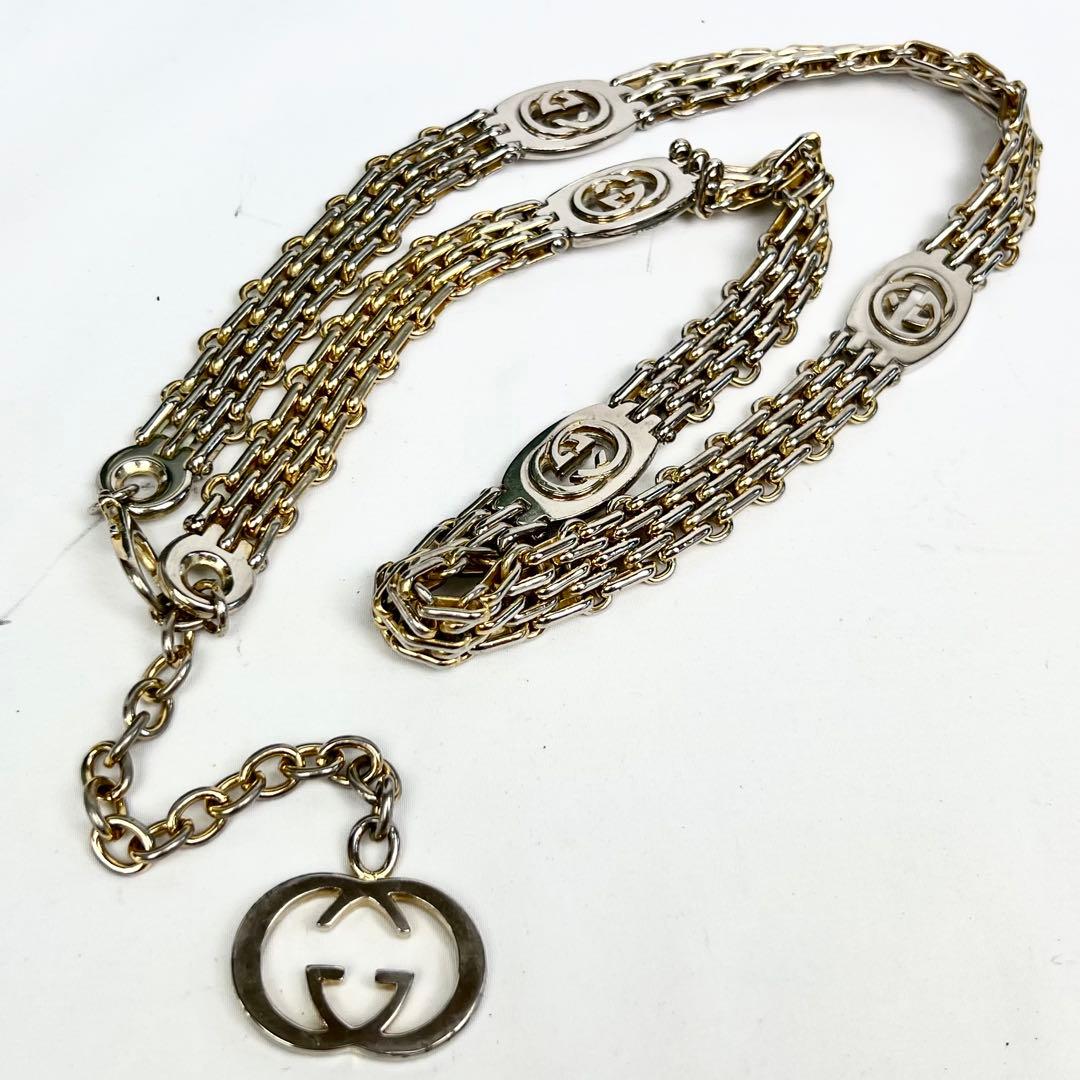 小物 Gucci Interlocking G Gold Chain Belt