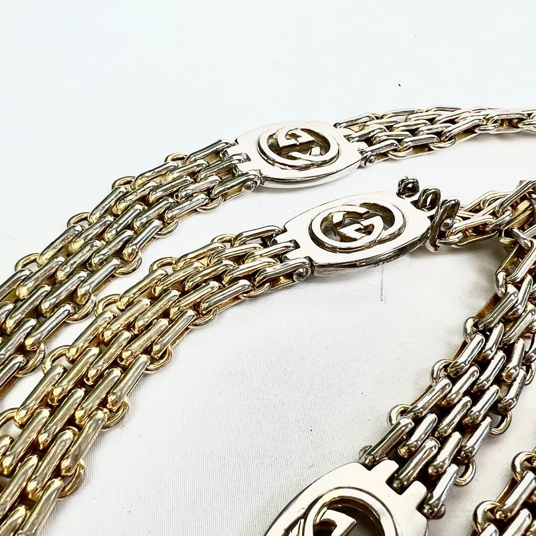 小物 Gucci Interlocking G Gold Chain Belt