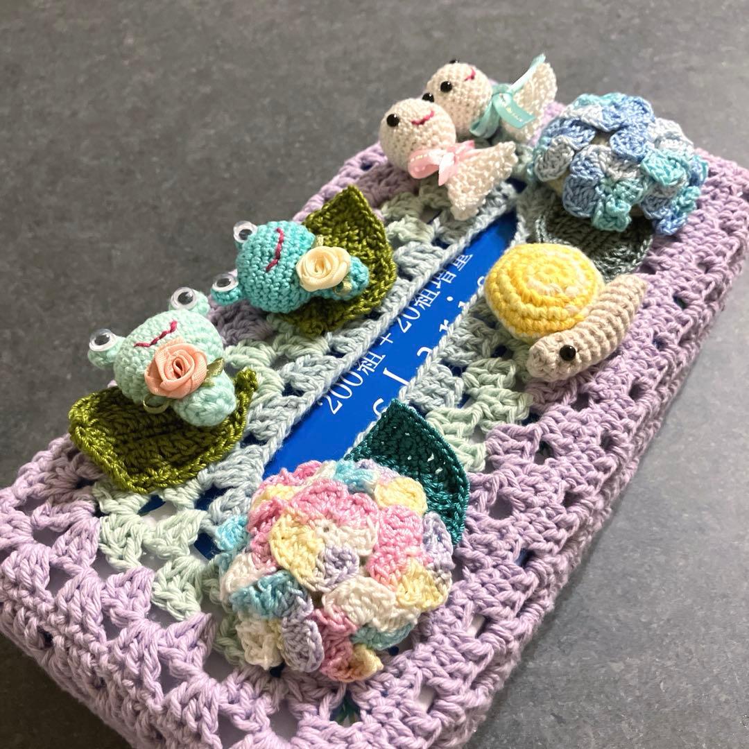 ハンドメイド☆ボックスティッシュカバー☆ティッシュケース☆かぎ針編み