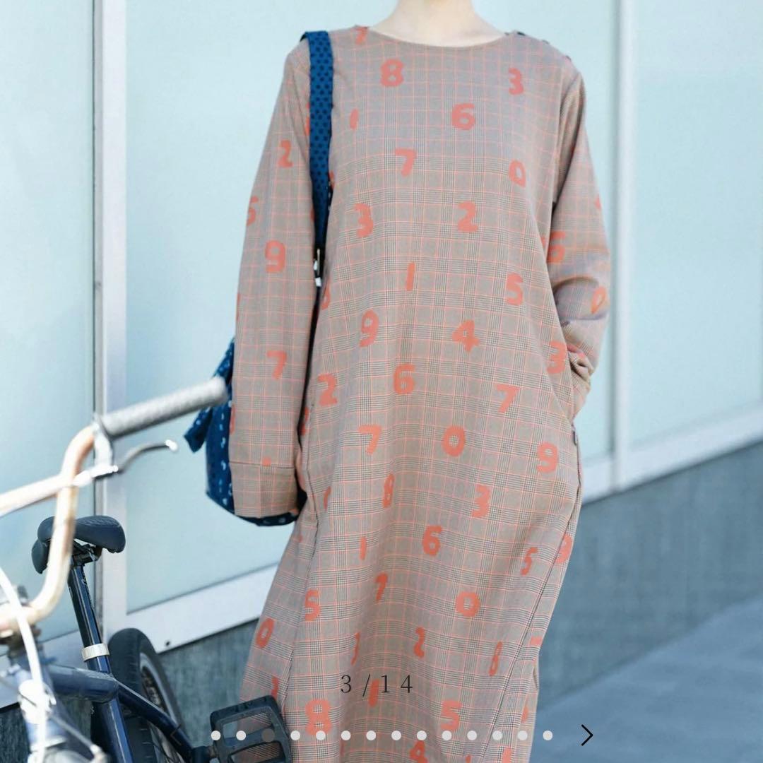 新品タグ付き　裏起毛チェック BIKEワンピース／SO-SU-U Lサイズ