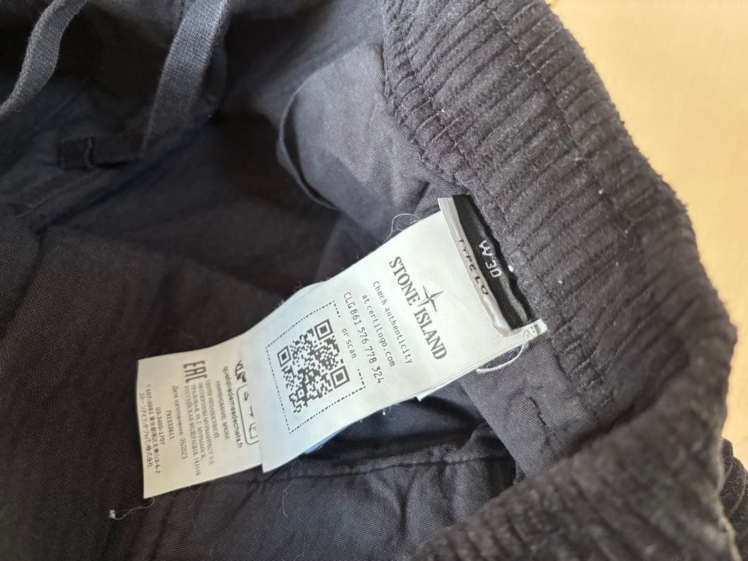 Stone  コーデュロイカーゴパンツ ブラック