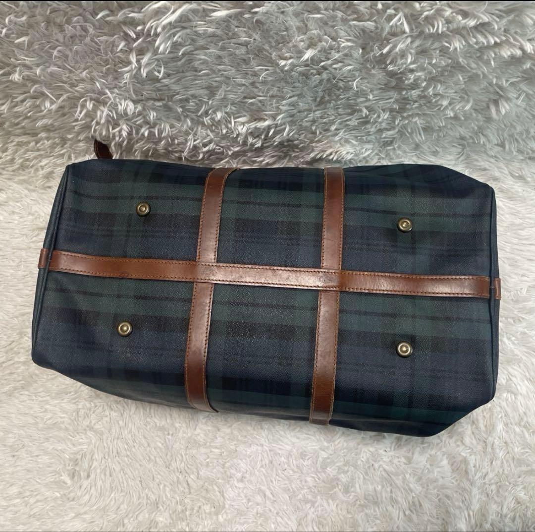 ラルフローレン　ボストンバッグ　ブラックウォッチ　2way レザーチャーム　金具