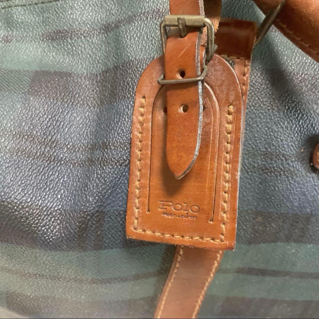 ラルフローレン　ボストンバッグ　ブラックウォッチ　2way レザーチャーム　金具