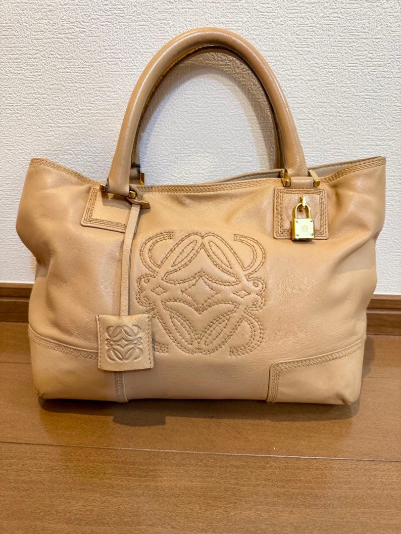 LOEWE ロエベ 希少 フスタ アナグラム　南京錠 鍵付 ハンドバッグ