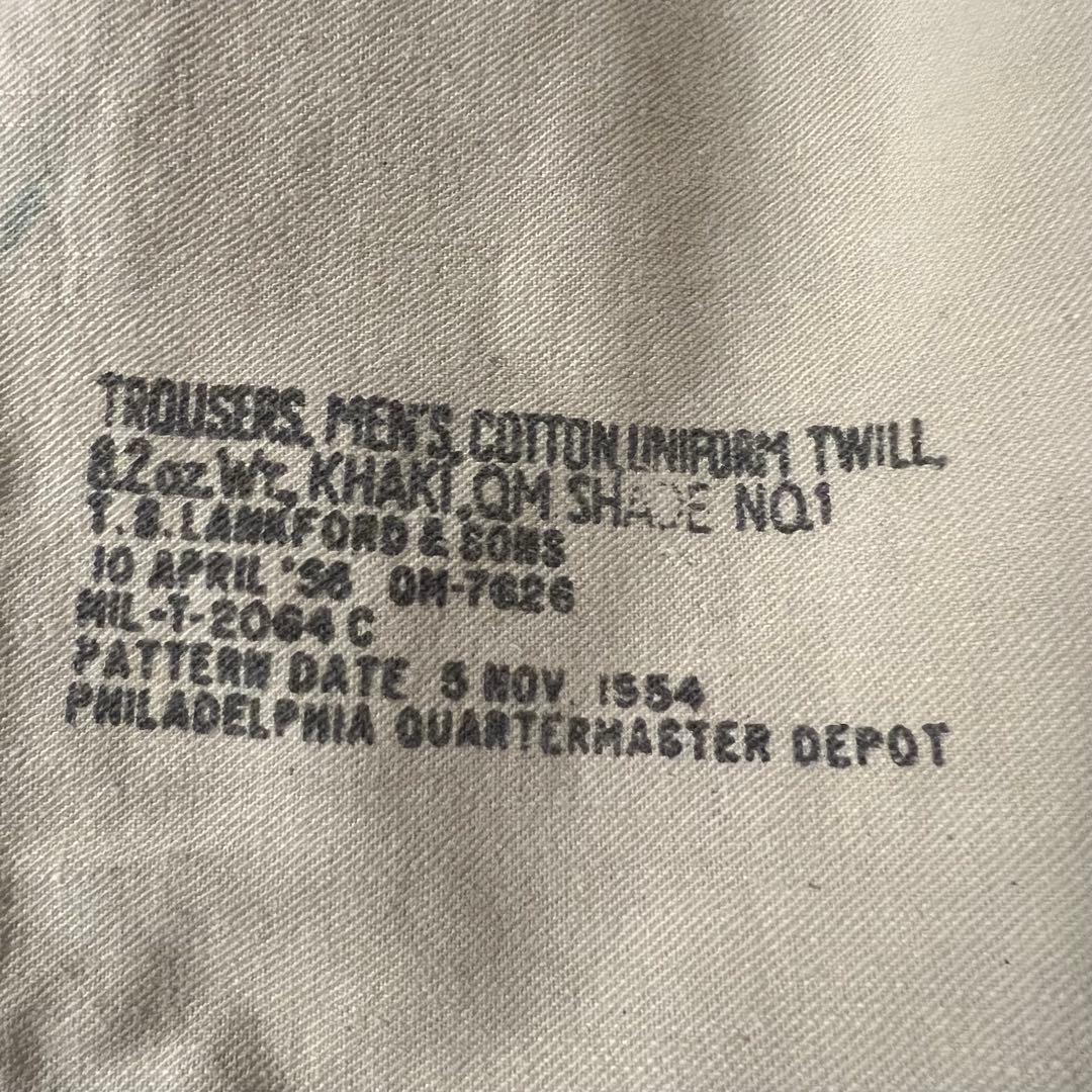 US ARMY 51カーキ 45カーキ 米軍実物 ボタンフライチノパン 50s