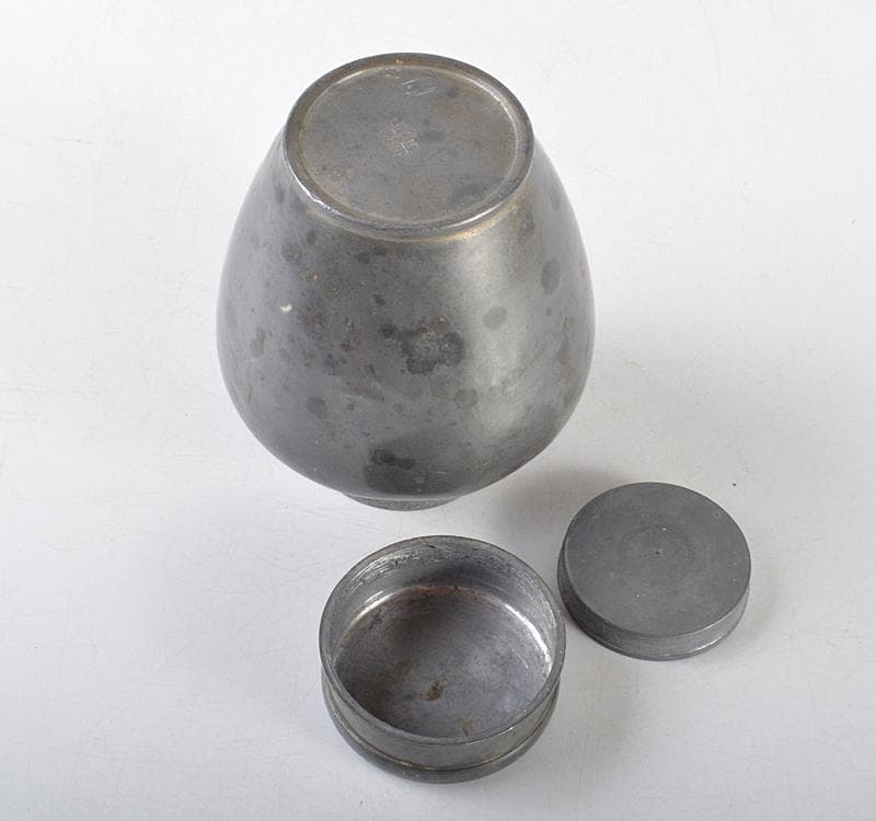 煎茶道具　古錫　点銅款　茶壷　茶心壷　約278ｇ　M R4678