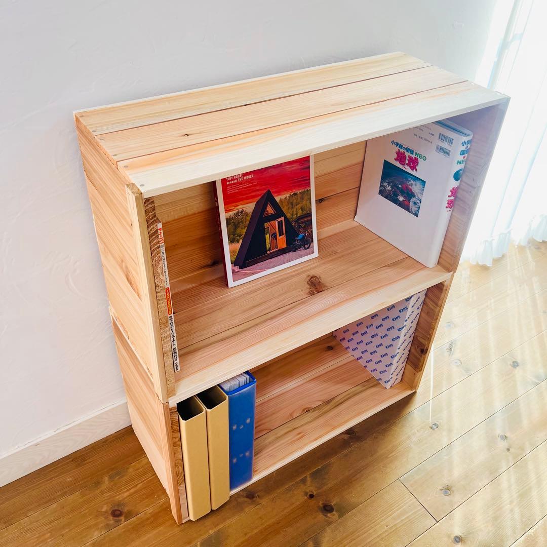 新品 蓋付 りんご箱 A4 サイズ 6箱 / 収納 木箱 ケース ボックス 箱