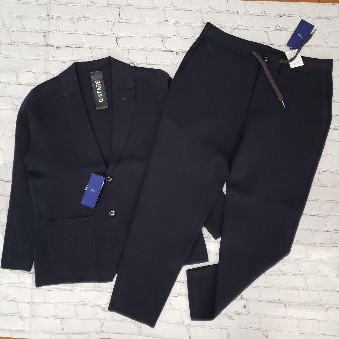 ヒロ G-Stage ミラノリブニット上下セットアップ新品ネイビーMサイズ