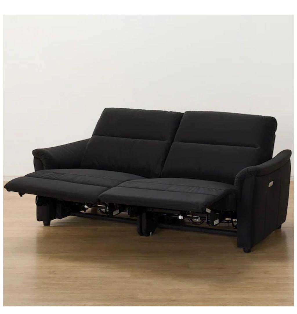 ニトリ 3人掛け電動リクライニングソファ KK6133 Nシールド BK