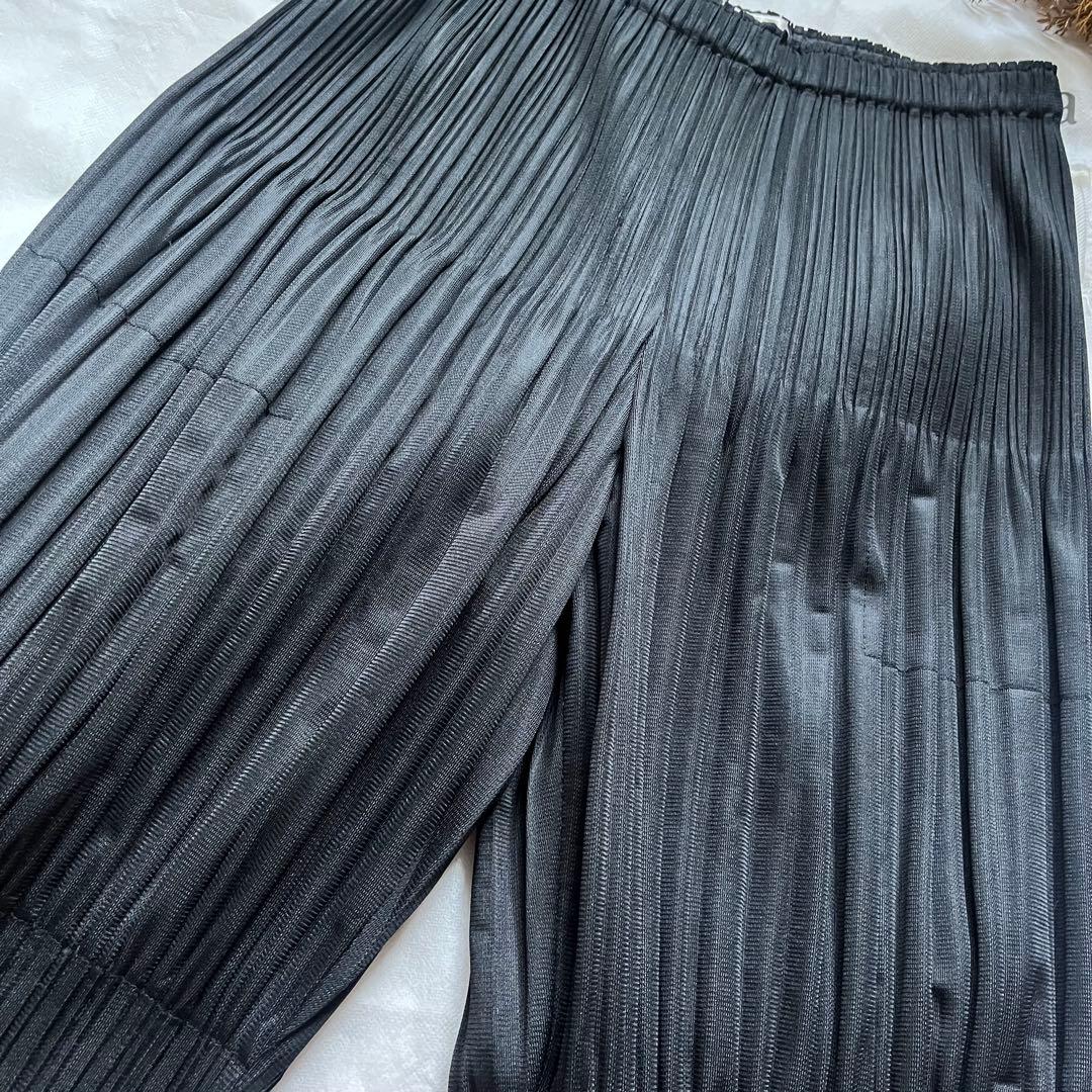 極美品♡プリーツプリーズ　ハーフパンツ　変形　　　切替え　黒　サイズ3 L 希少