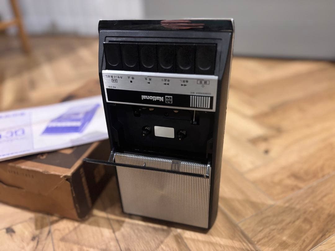 昭和レトロ National RQ-313 カセットプレイヤー 実動箱説明書付き