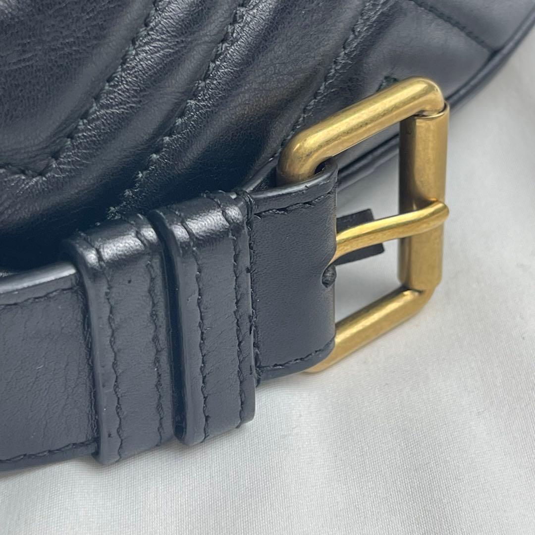 【美品】GUCCI グッチ マーモント ブラック ウエスト ボディバッグ バッグ