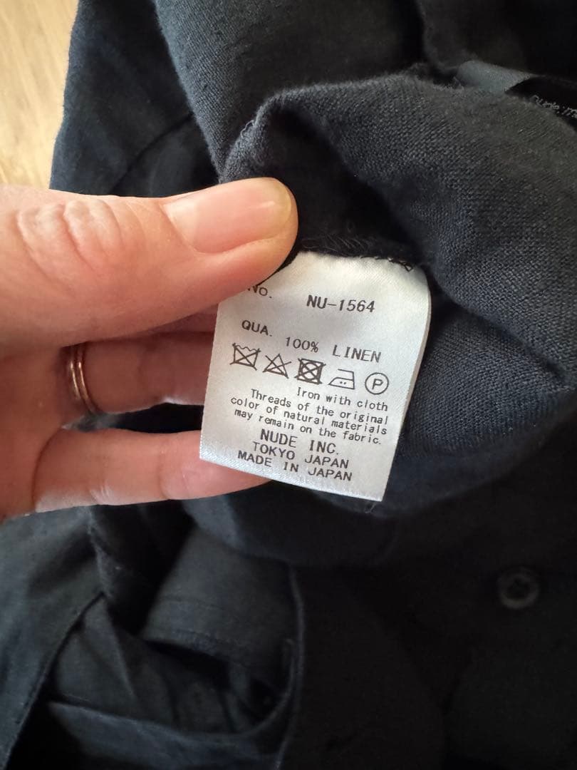 nude masahikomaruyama 黒 サルエルパンツ リネン100