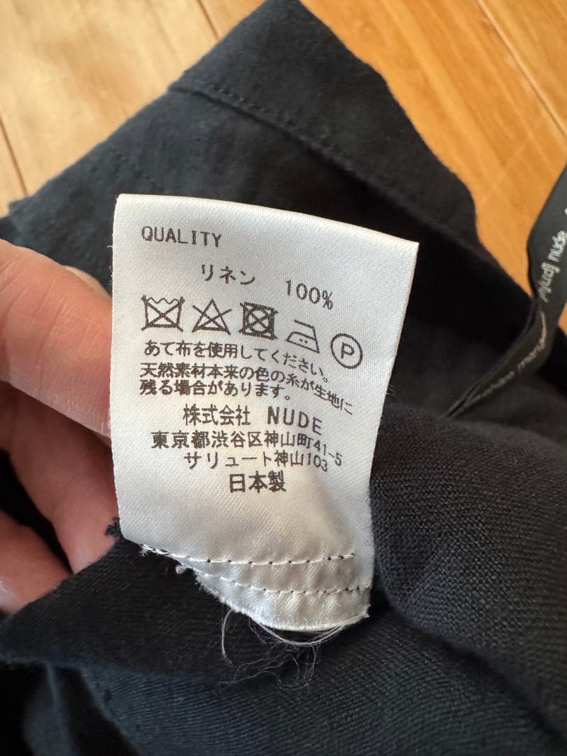 nude masahikomaruyama 黒 サルエルパンツ リネン100