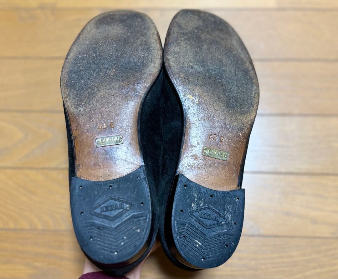 GUCCI ブラックスエード ホースビット ローファー 43E