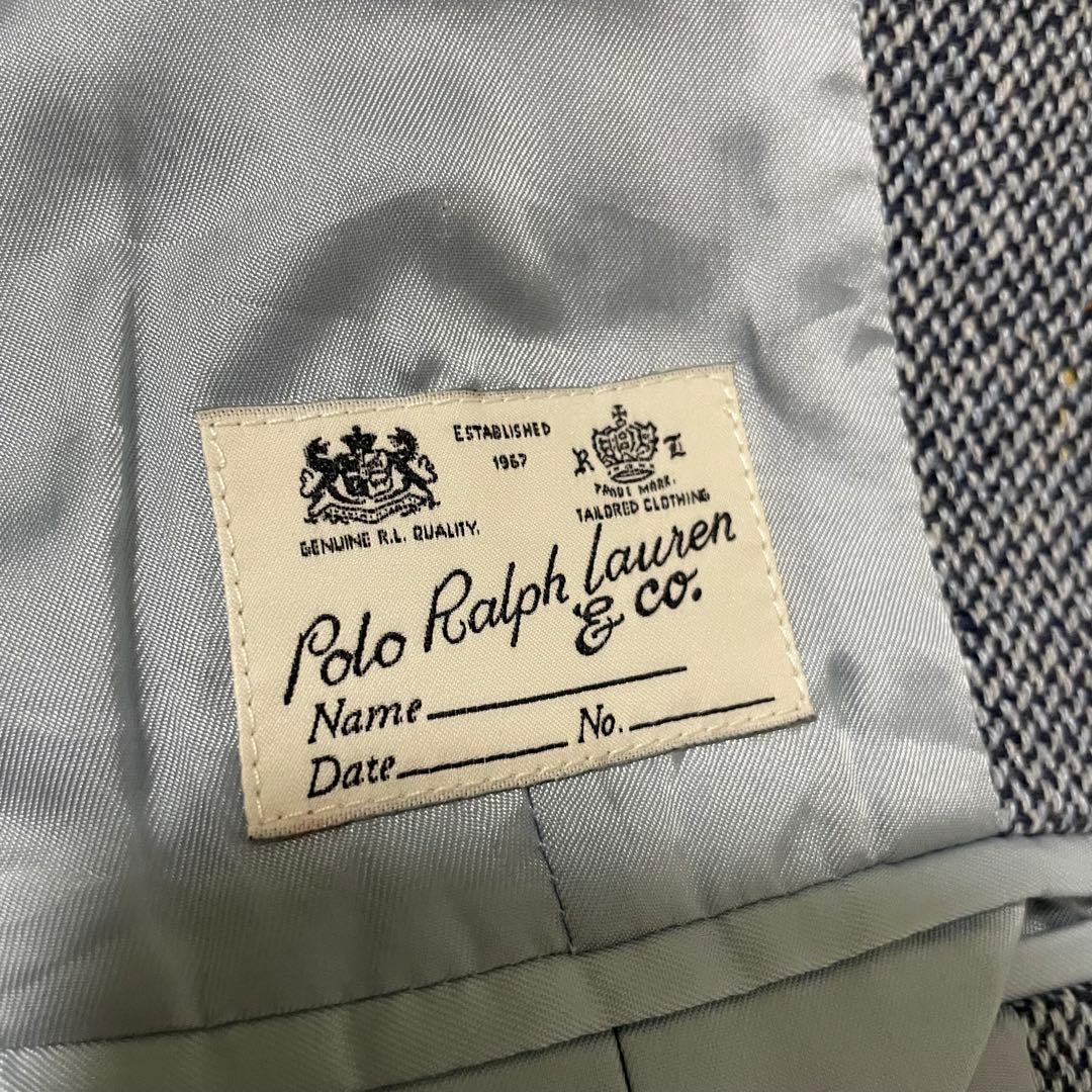 極美品 ラルフローレン ツイードジャケット ブルーツイード ブレザー 近年モデル